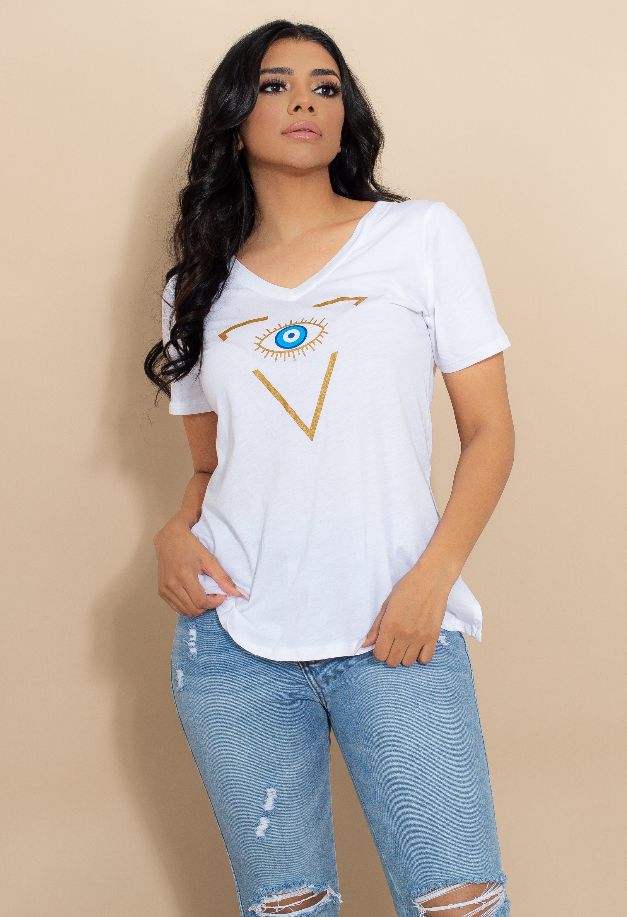 White Evil Eye T-shirt