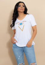 Load image into Gallery viewer, White Evil Eye T-shirt
